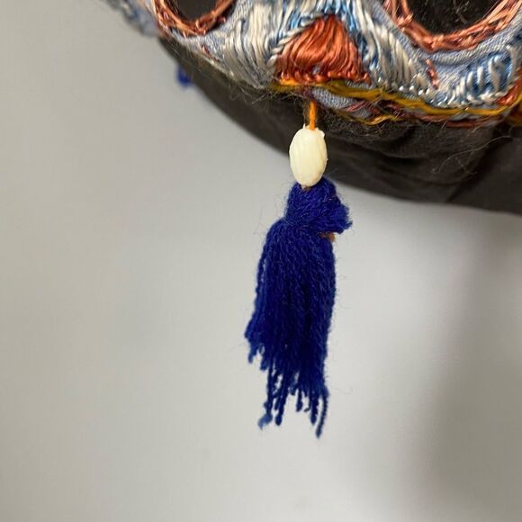 Blue embroidered elephant tote/big shoulder bag mirror hippie sling festival - Picture 5 of 5